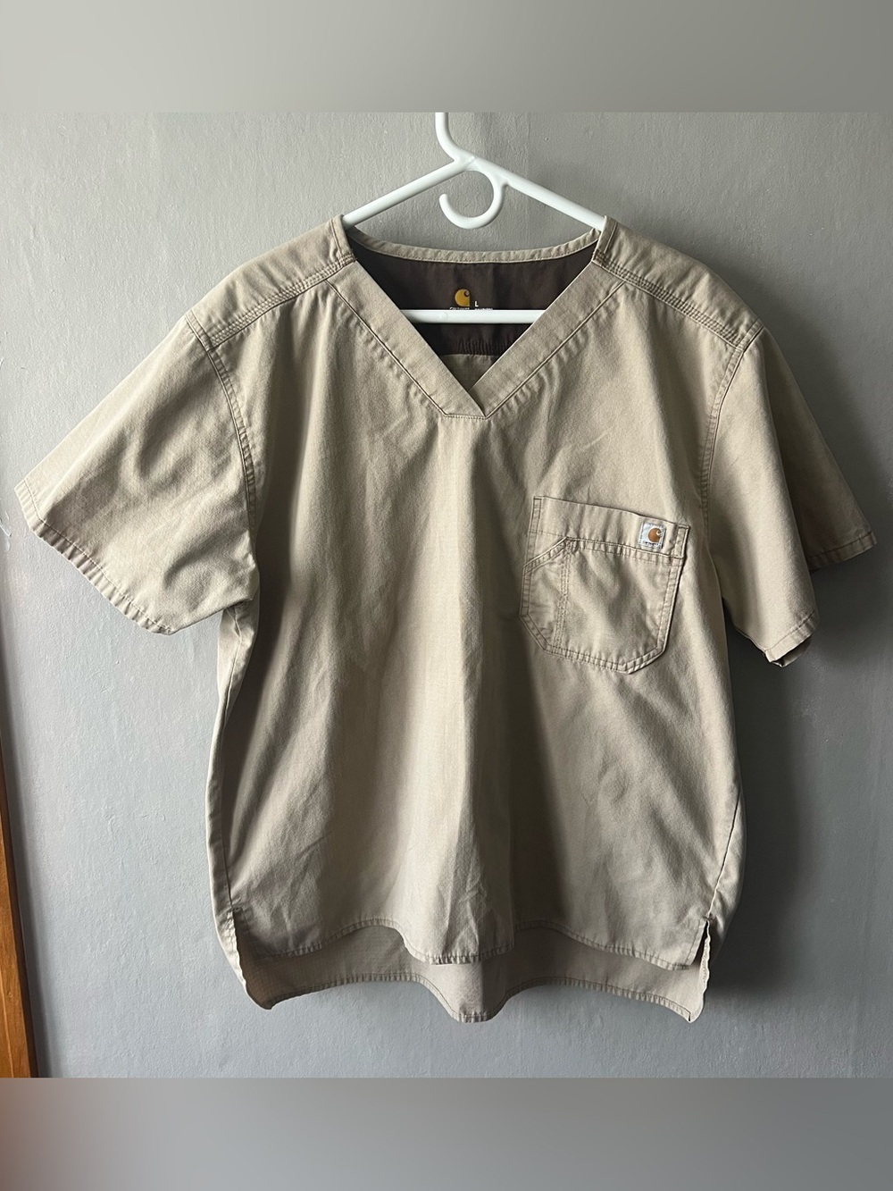 Carhartt Men’s  Beige Workwear Scrub Top Size Large